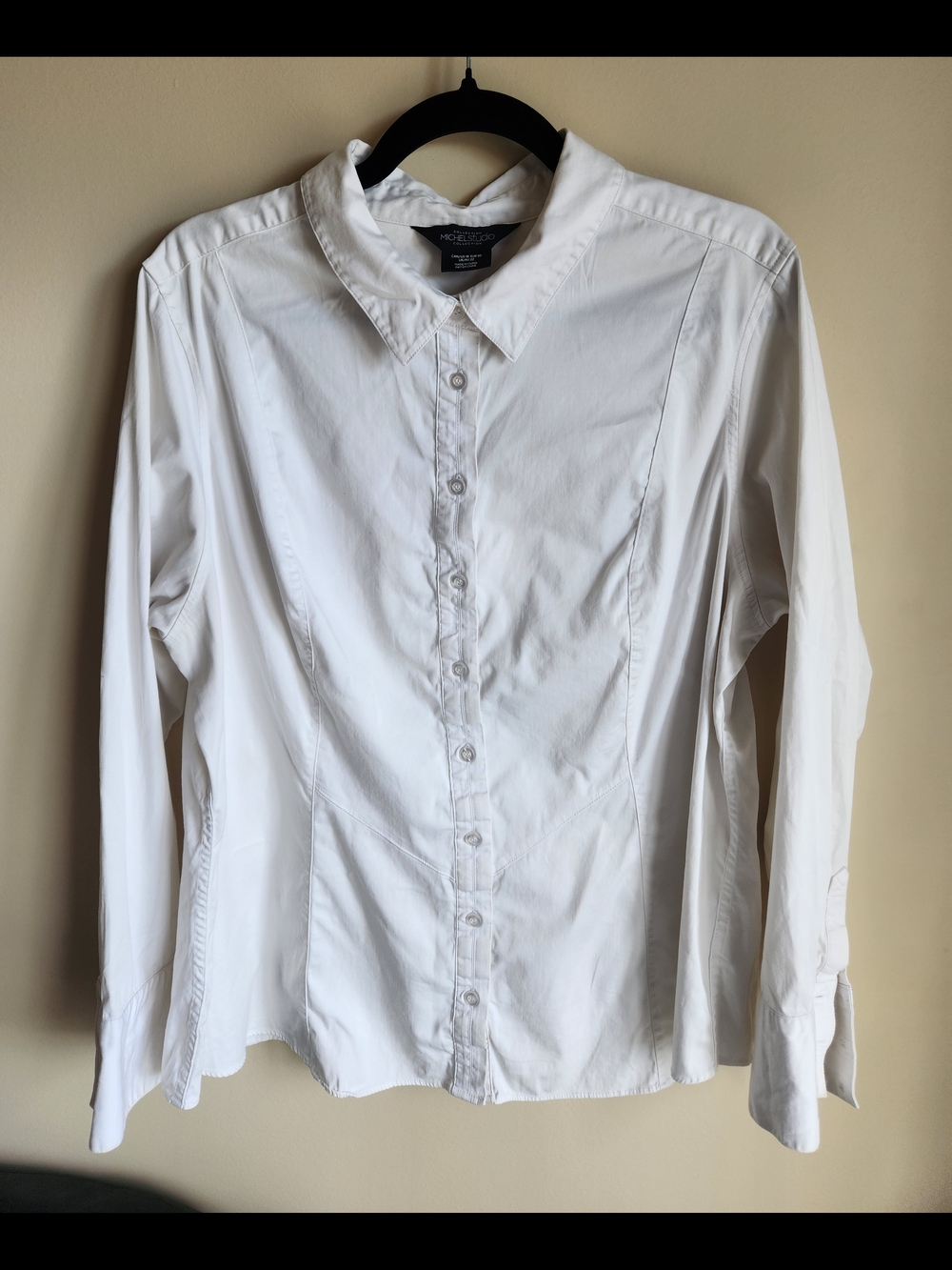 Michel Studio White Collared Button Down Shirt Size 18 Guc